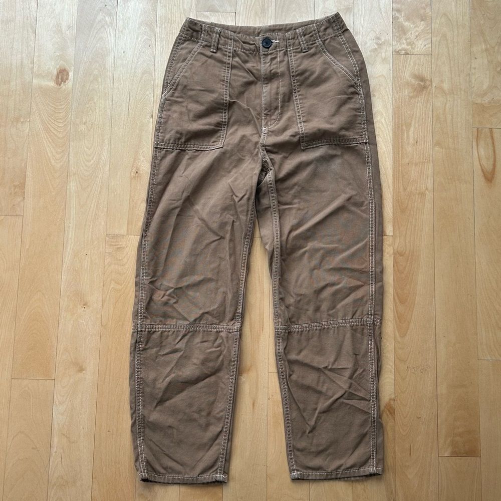 H&M Brown Cargo Skater Pants in Contrast Stitch size 4